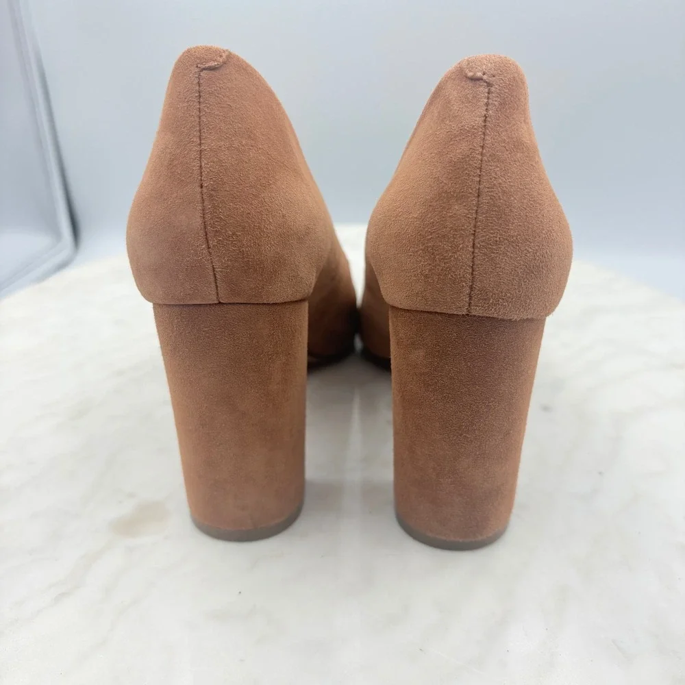 Banana Republic Block Heel Pumps Womens 5.5 Brown Suede Point Toe Office Classic